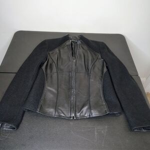 Lafayette 148 New York Black Leather Jacket